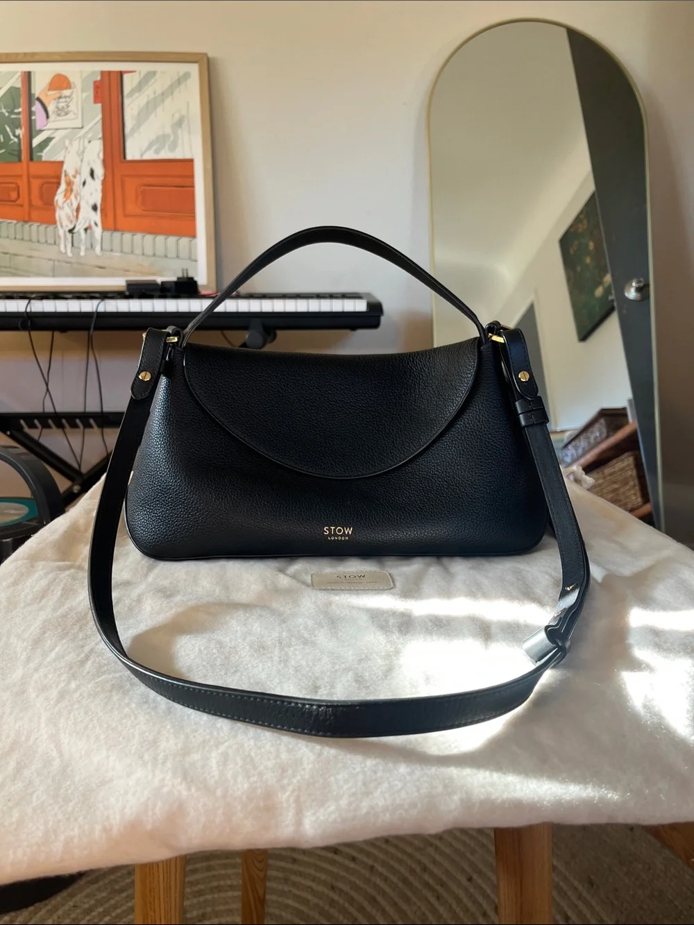Stow London East West Curve bag in Black calfskin leather - Picture 1 of 13